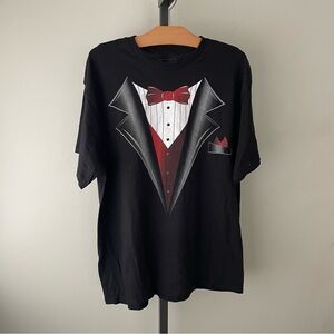 Spencer’s Tuxedo Tshirt Formal Tee Black Mens Size Large